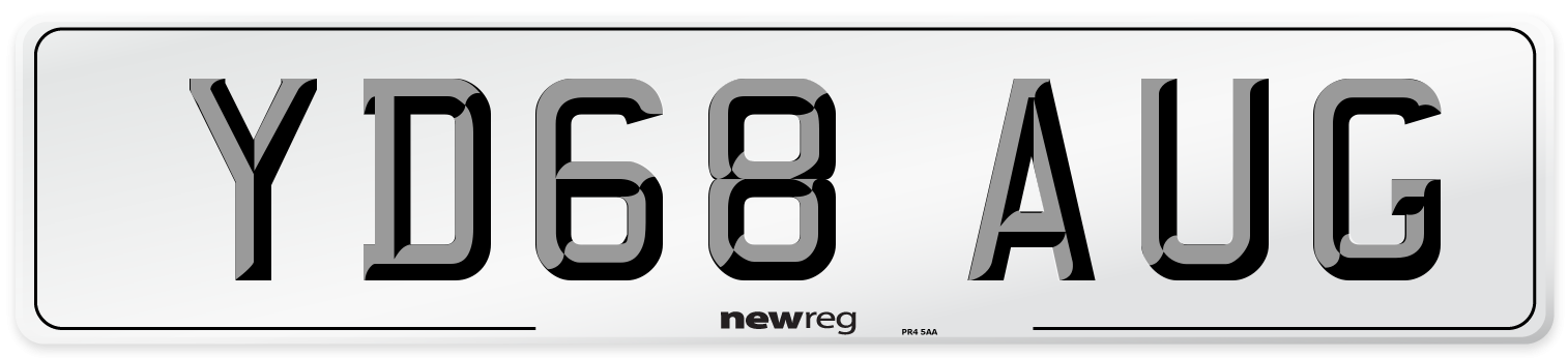 YD68 AUG Number Plate from New Reg